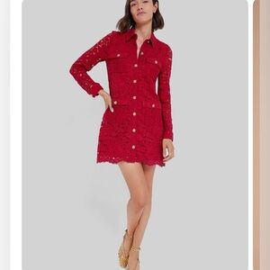 Elegant Red Lace Dress